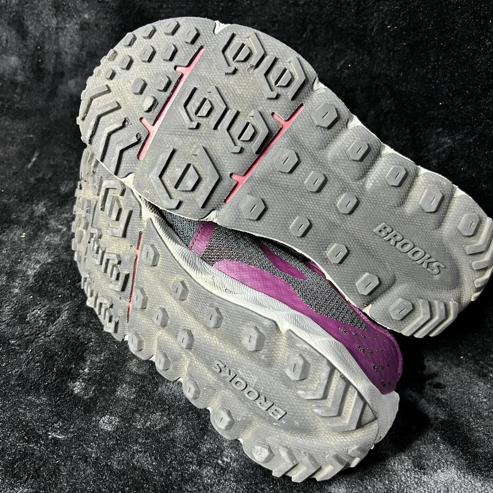 Brooks Pure Grit 7 1202801B080 Womens 7 Running Shoes Black Purple Sneakers‎